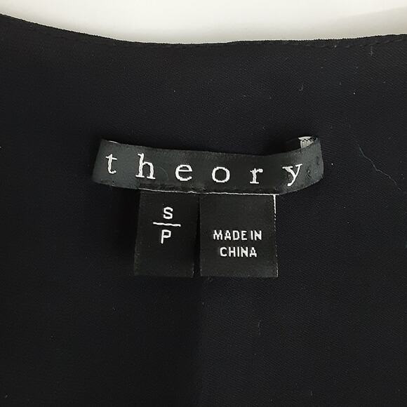 Theory Jantine 100% Silk Layered Tank Top Blouse Womens S Blue/Black Business - Picture 9 of 14